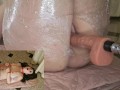 Tied Up In Plastic Foil And Fucked Hard With Remote Fuck Machine!
