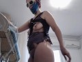 Sexy wife does housework naked.