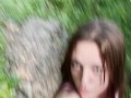 Public Squirting Slut Explosive Orgasm Hits Camera during a hike