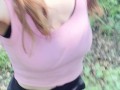Public Squirting Slut Explosive Orgasm Hits Camera during a hike