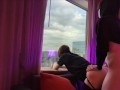 Femboy suck & fuck by the hotel window