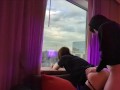 Femboy suck & fuck by the hotel window