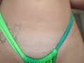 Try on new sexy lingerie, bikinis, and micro bikinis