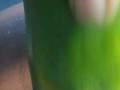 Black Girl Masturbates with Cucumber