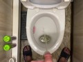 Morning long pissing in the toilet POV