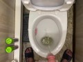 Morning long pissing in the toilet POV
