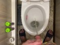 Morning long pissing in the toilet POV