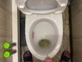 Morning long pissing in the toilet POV