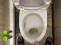 Morning long pissing in the toilet POV
