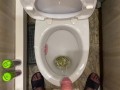 Morning long pissing in the toilet POV