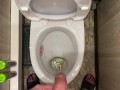 Morning long pissing in the toilet POV