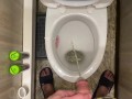 Morning long pissing in the toilet POV