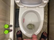 Morning long pissing in the toilet POV