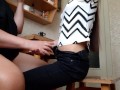 Quick mutual jerk off in the kitchen of two girls - IkaSmokS