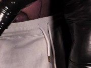 Cute Blond Girl makes herself ready in Latex Dress