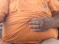 Bear Chub slapping balls at work