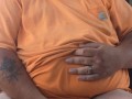 Bear Chub slapping balls at work