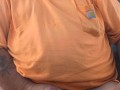 Bear Chub slapping balls at work