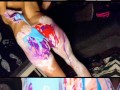 Stupid Slut Twerks & Shows Off Holes All Covered in Paint