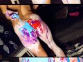Stupid Slut Twerks & Shows Off Holes All Covered in Paint