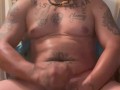 Hot Tattoo Guy Jerking Off and Talking Dirty To Girl Over The Phone and Cumming On Himself