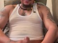 Hot Latino Thug Tatted Up Talking Dirty and Masturbating and Cums Hard On Table While On Phone