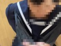 【制服ザーメン】清楚系JKセーラー服にザーメン大量ぶっかけ（熊●・第●）