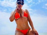 Maca Hugo Posing Seductively on the Beach – Bikini & Sunset Vibes