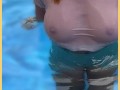 Wifey wet shirt in the pool with perfect braless tits