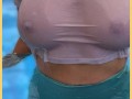 Wifey wet shirt in the pool with perfect braless tits