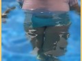 Wifey wet shirt in the pool with perfect braless tits