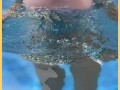 Wifey wet shirt in the pool with perfect braless tits