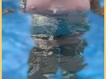 Wifey wet shirt in the pool with perfect braless tits