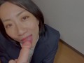 フェラ好き彼女がスーツ姿でお仕事お疲れ様のご奉仕をしたよ♡最後は喉奥で受け止めてごっくん♡ディルドフェラ 日本人 無修正