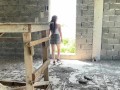 Shared his hot busty girlfriend with his stepfather in an abandoned house