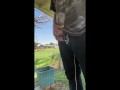 Masturbating in public outside till I ejaculate + taking a desperate public piss close to neighbors