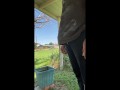 Masturbating in public outside till I ejaculate + taking a desperate public piss close to neighbors