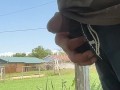 Masturbating in public outside till I ejaculate + taking a desperate public piss close to neighbors