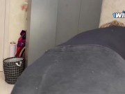 While the stepmother was mopping the floors, the stepson admired her juicy body