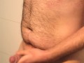 Male masturbation in front of mirror after getting high