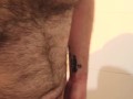 Male masturbation in front of mirror after getting high