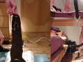 Several big long Dildos in Doggy-style (multicam)