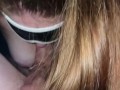 69 Blowjob close up red head babe swallowing cock