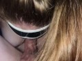 69 Blowjob close up red head babe swallowing cock