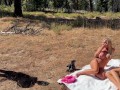 Two Big Titty Milfs Tanning Seduce A Hiker To Get A Shared Creampie