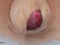 Camera deep inside tight pussy captures huge cum explosion