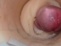 Camera deep inside tight pussy captures huge cum explosion