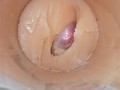 Camera deep inside tight pussy captures huge cum explosion