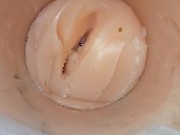 Camera deep inside tight pussy captures huge cum explosion