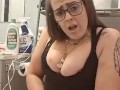 Hot Milf Pissing In House Party Bathroom Then Masturbates While Moaning and Talking Dirty On Toliet